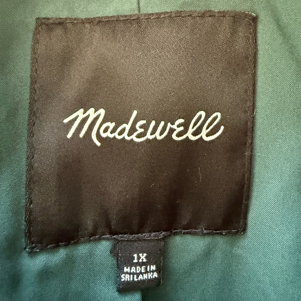 Madewell The Brushed Oversized Dorset Blazer Green Wool Jacket Plus Size 1X - Picture 6 of 10